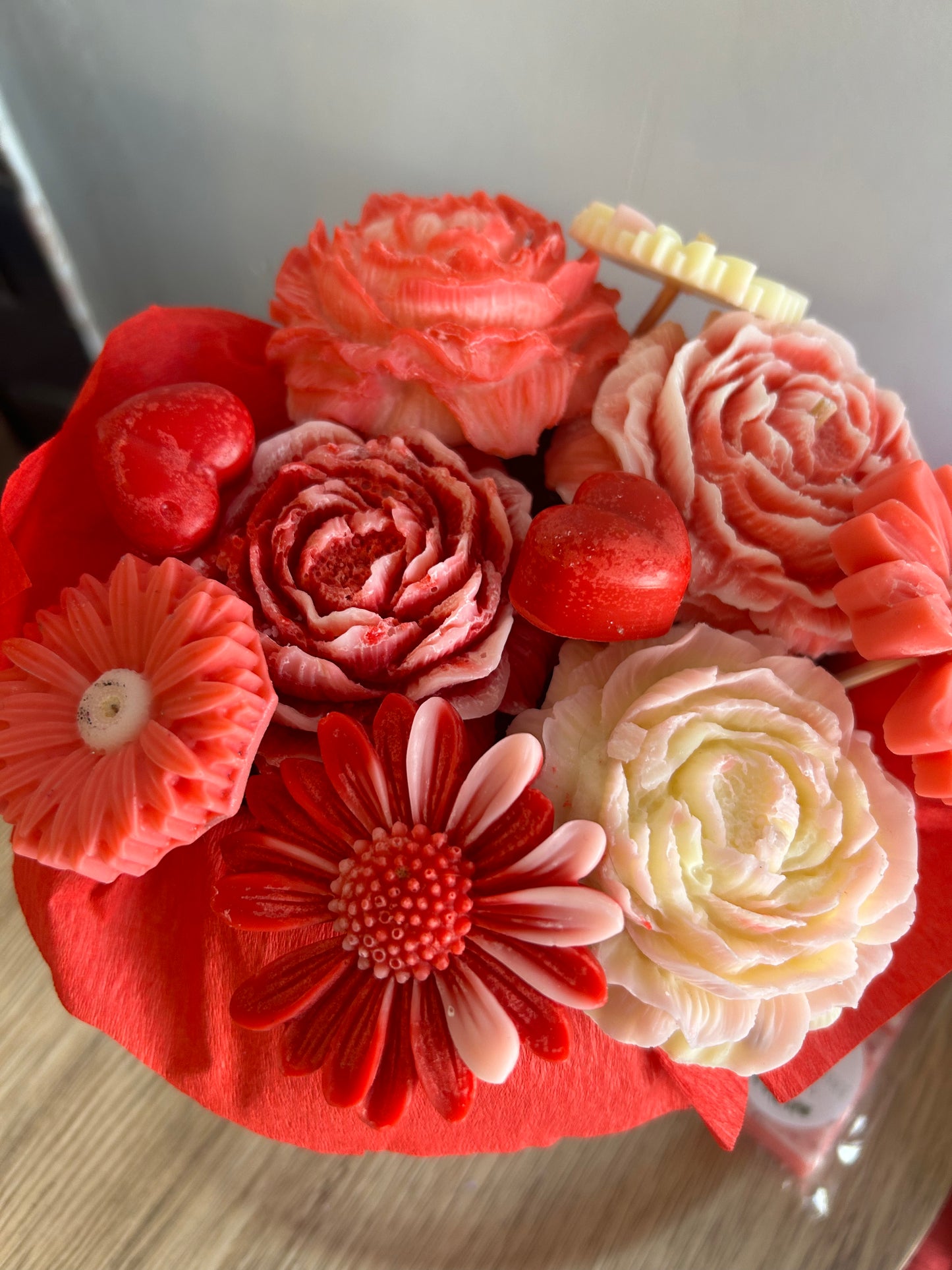 Valentines wax melt bouquet