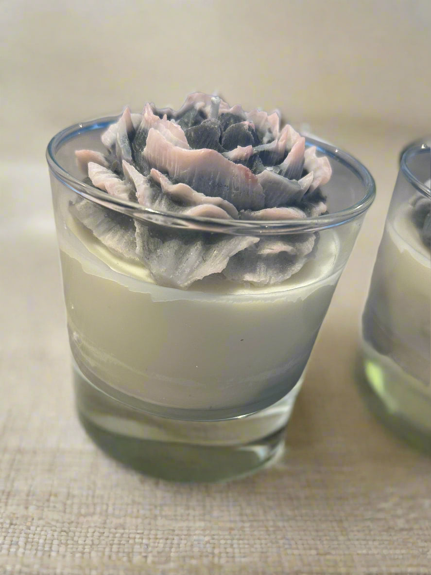 Black Opium peony flower candle