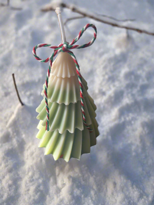 Christmas tree pillar candle