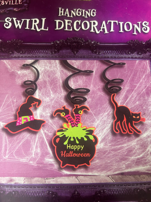 Swirl hanging decorations cats and hats