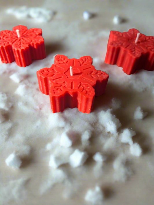 Snowflake pillar candle