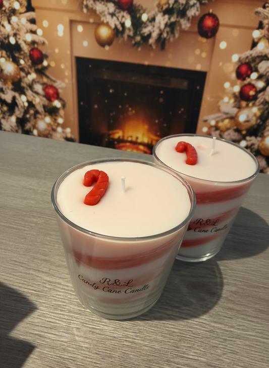 Candy cane candle