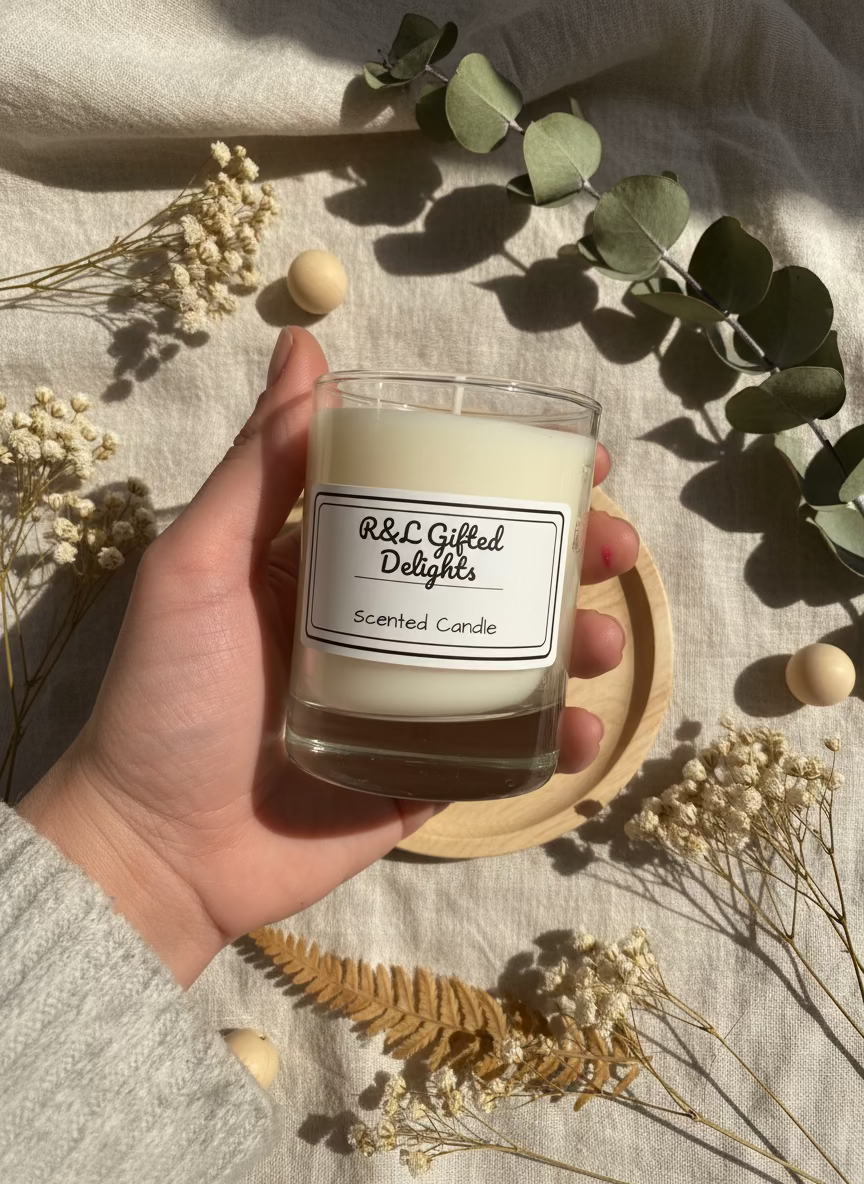 Vanilla re fillable candle 6.5oz