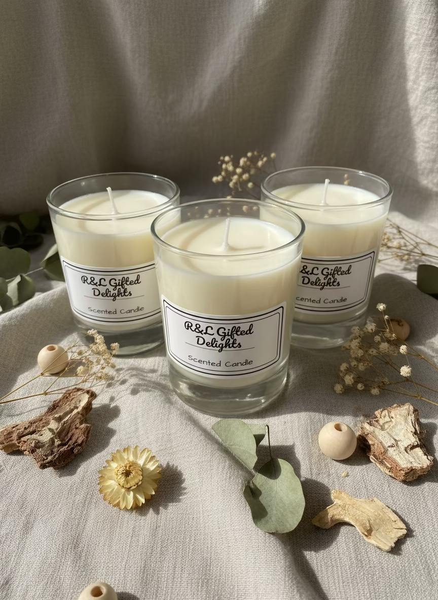 Vanilla re fillable candle 6.5oz