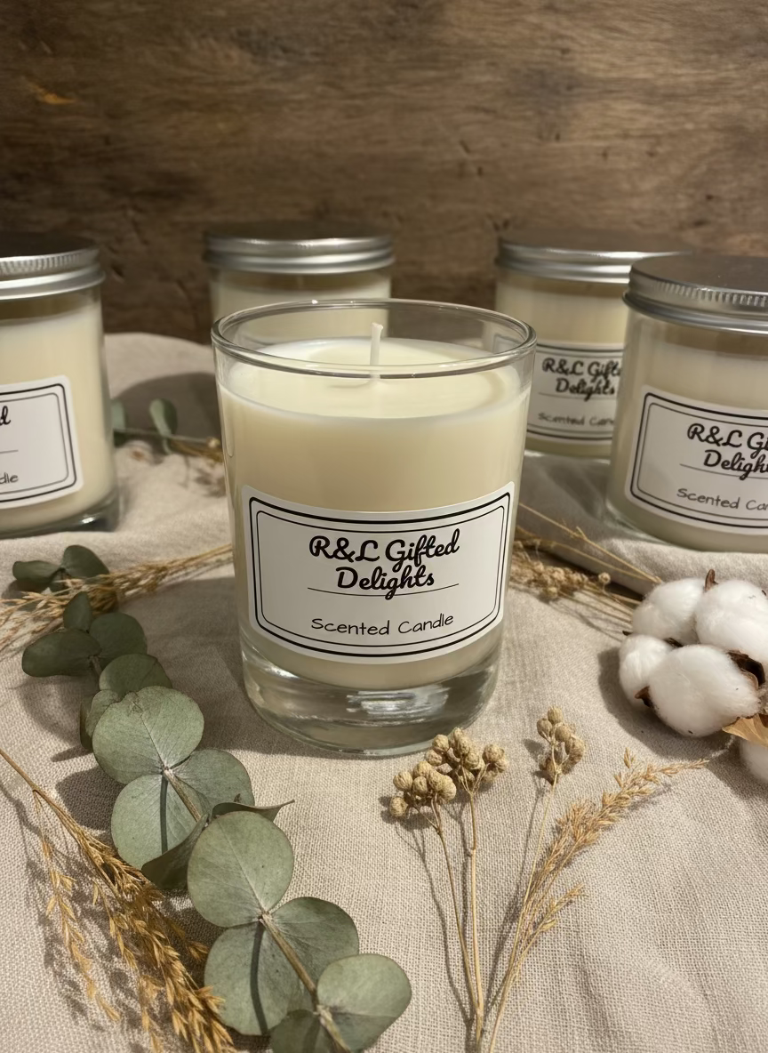 Vanilla re fillable candle 6.5oz