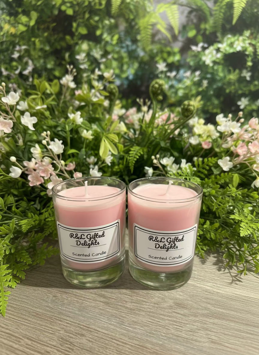 Peach blossom re fillable candles 6.5oz