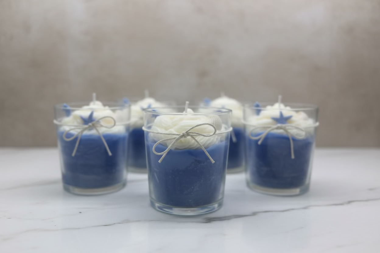 Baby powder nautical candle
