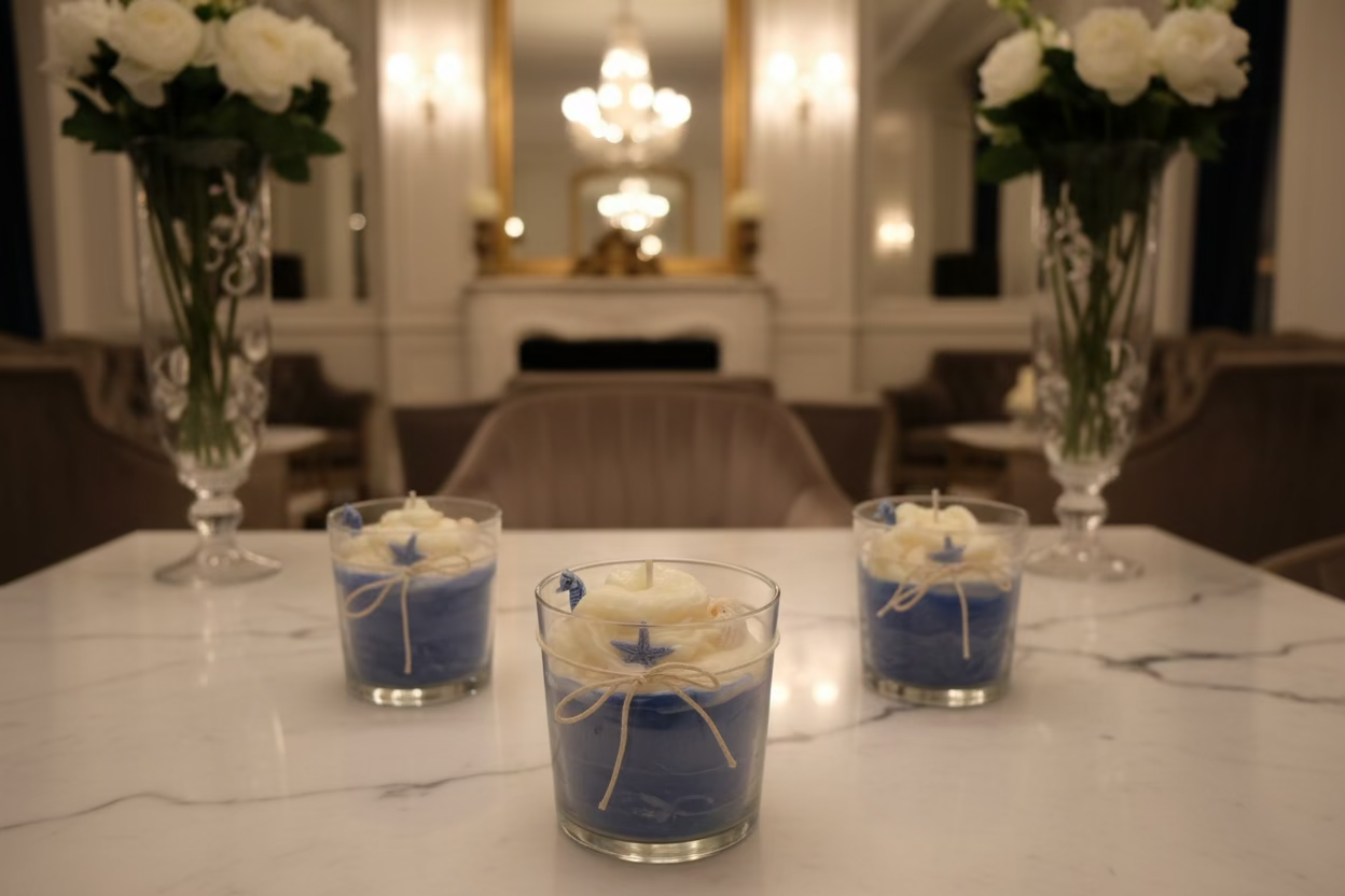 Baby powder nautical candle
