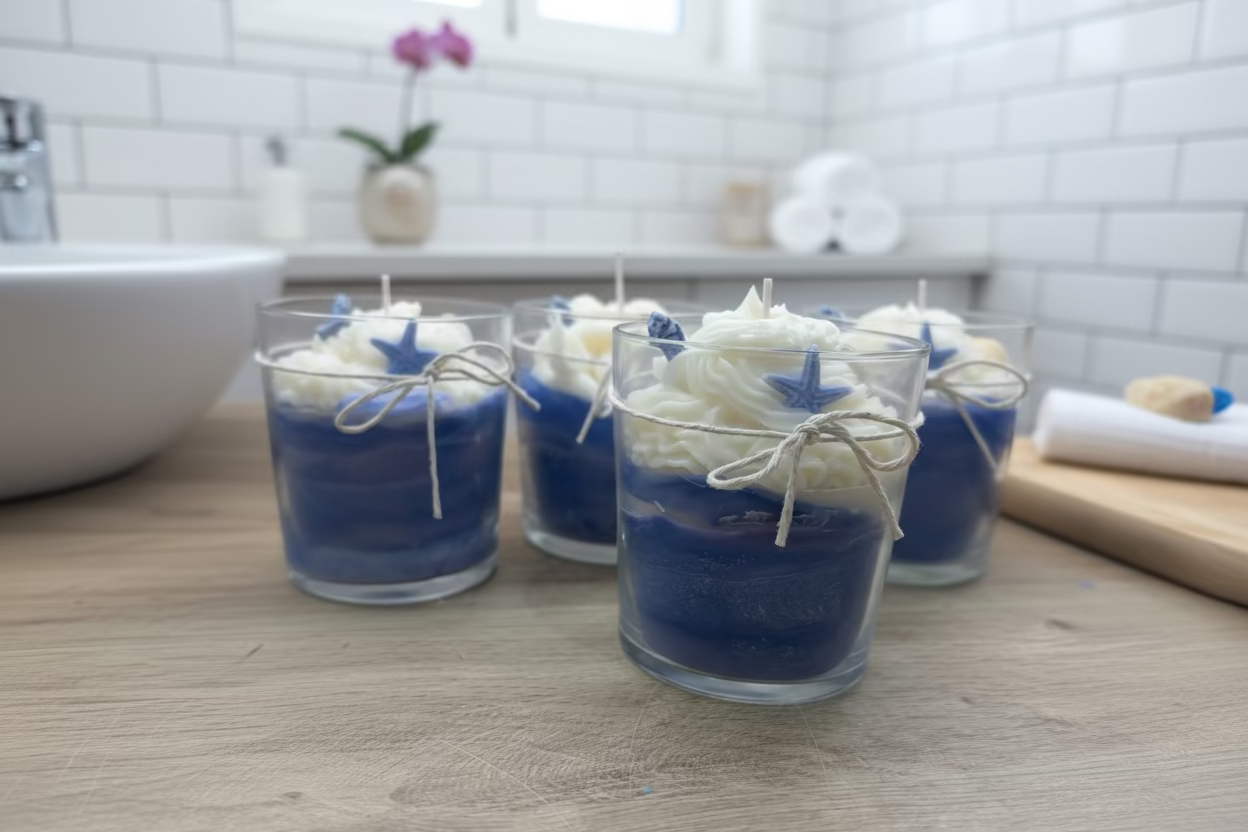 Baby powder nautical candle