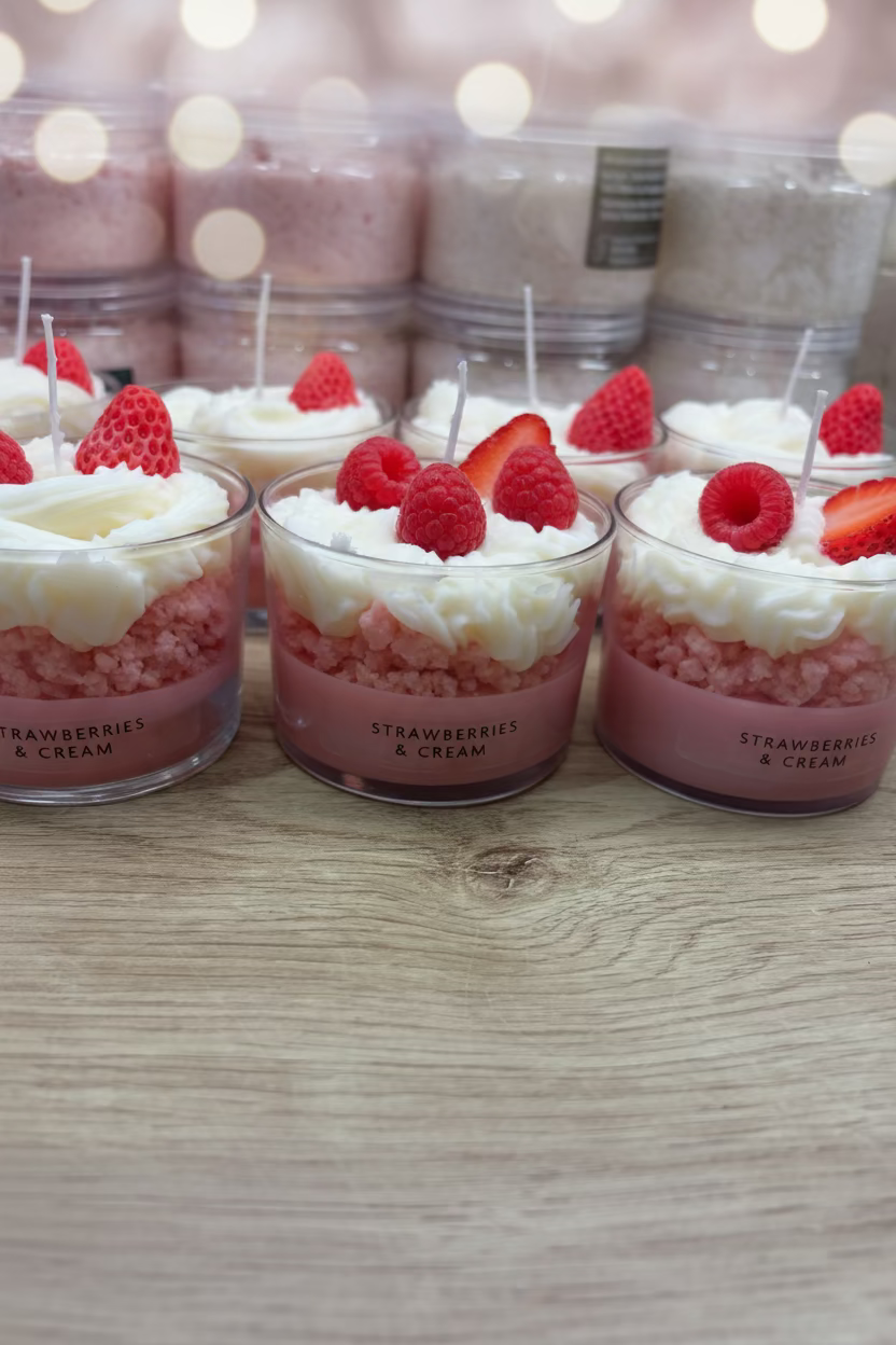 Strawberries and cream candle