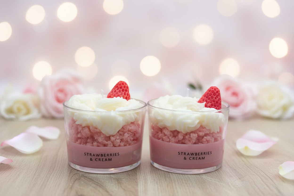 Strawberries and cream candle
