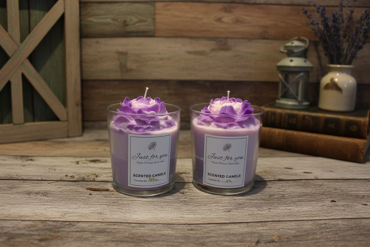 Peony flower savage candle