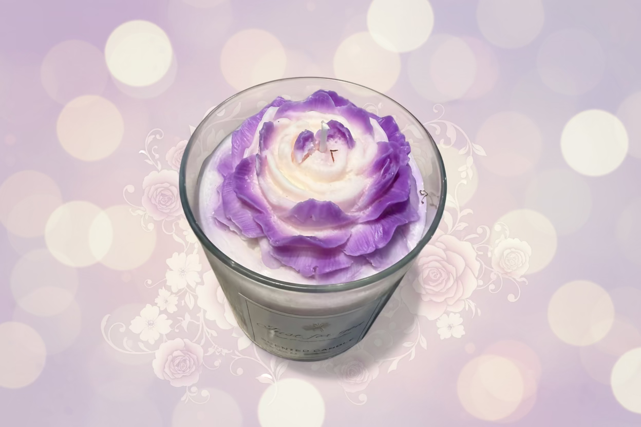 Peony flower savage candle