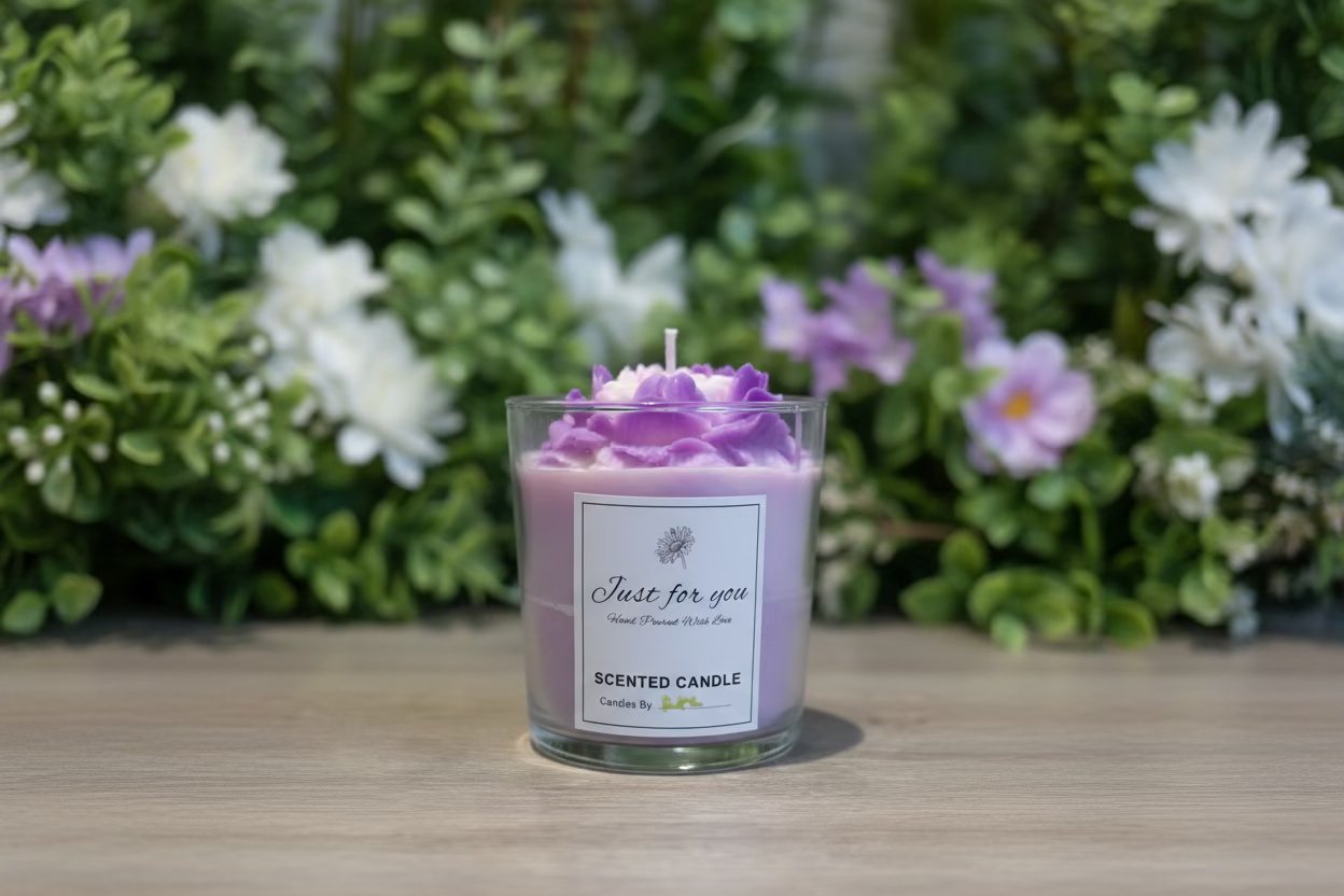 Peony flower savage candle