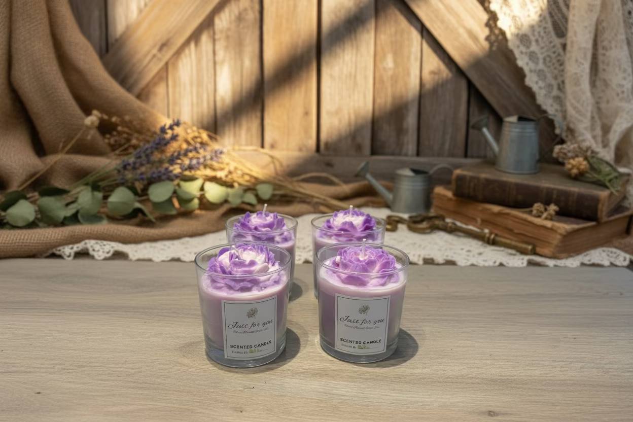 Peony flower savage candle