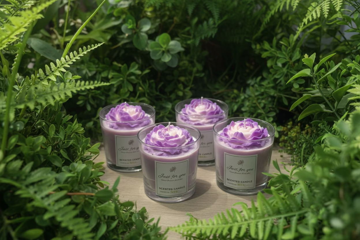 Peony flower savage candle