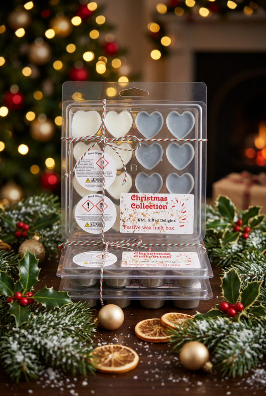 Christmas wax melt boxes Black opium and snow angel