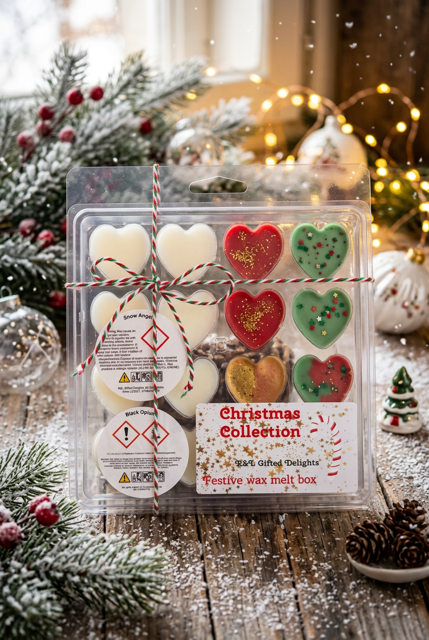 Christmas wax melt boxes Black opium and snow angel