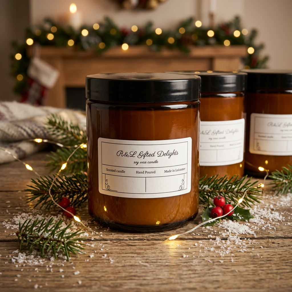 Snow angel scented candle jars