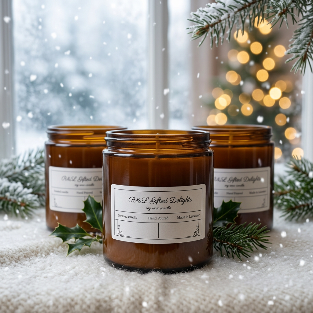Snow angel scented candle jars