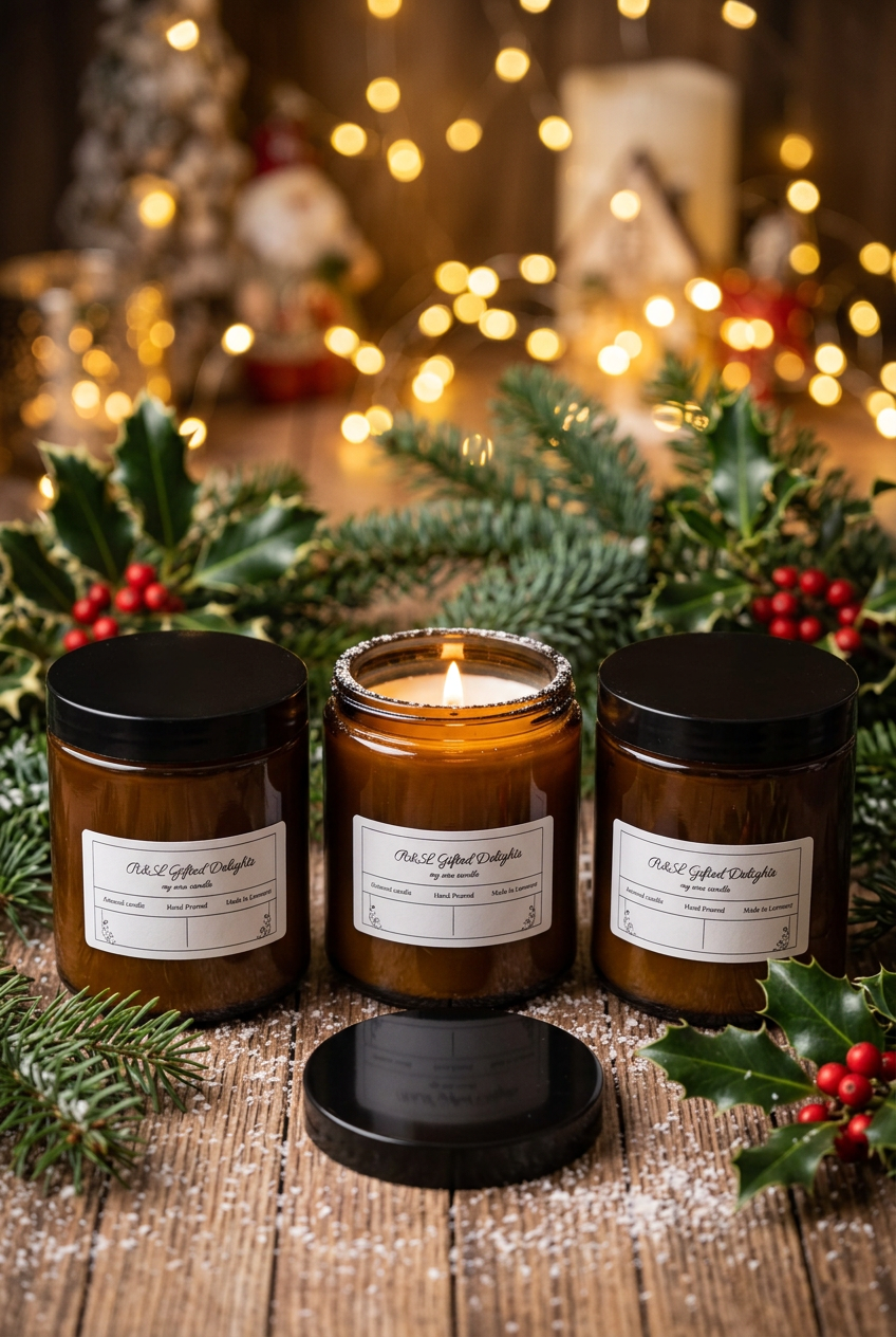 Snow angel scented candle jars