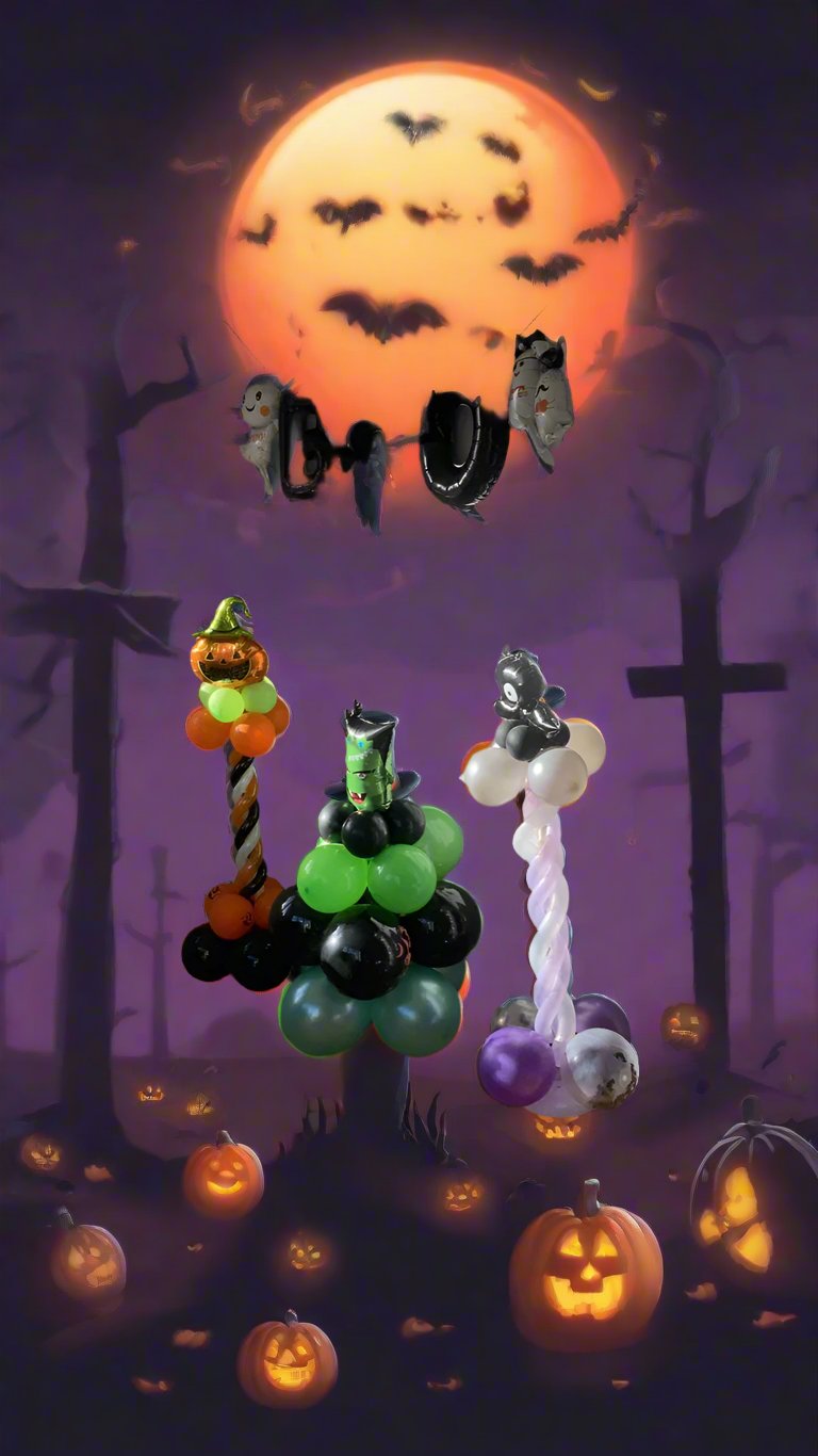 Halloween balloon stack