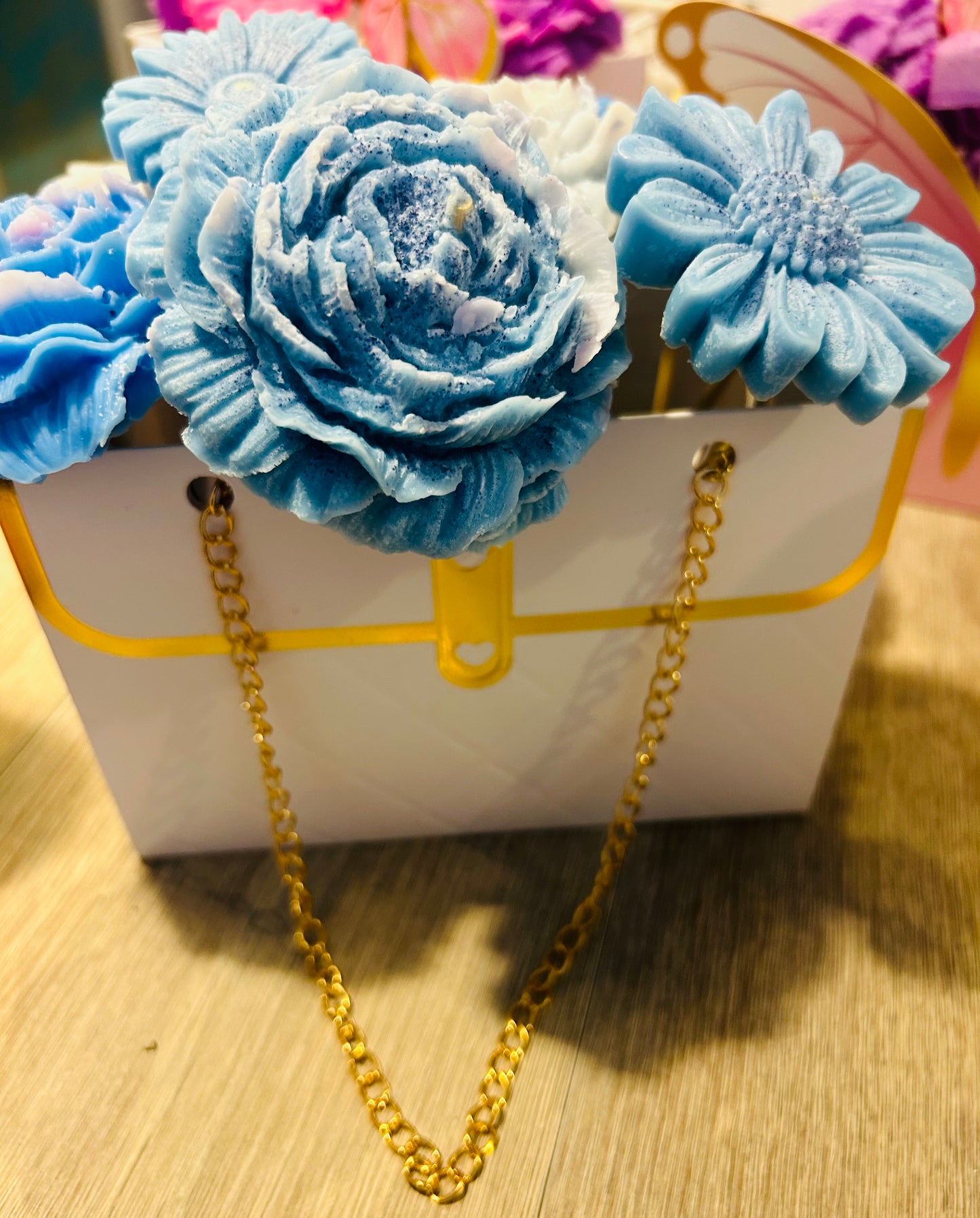 Wax melt handbag bouquet